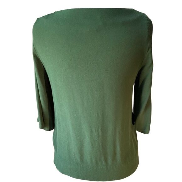 H&M Boatneck 3/4 Length Wide Sleeve, 4. Forest Green. Great TShirt Alternative! - Picture 5 of 13